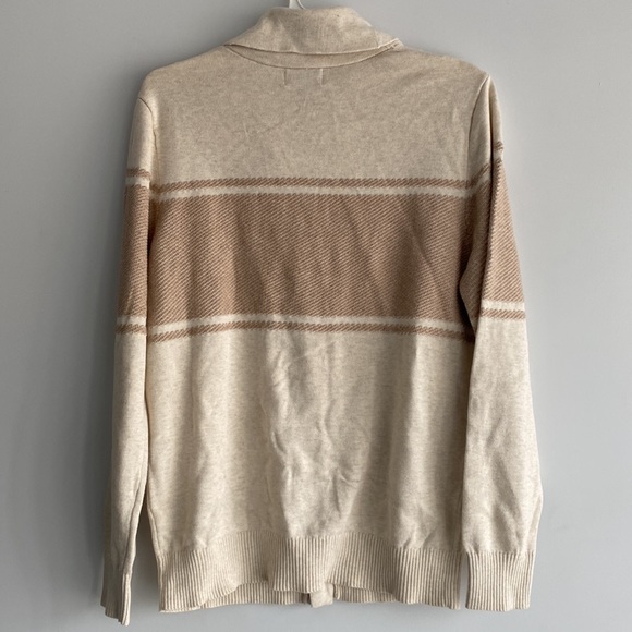 Men’s Cotton Knit Cardigan Lapel Collar Button Down Goodfellow & Co Cream Size M - Picture 4 of 5